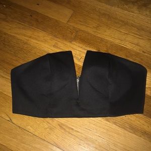 strapless black crop top Tobi